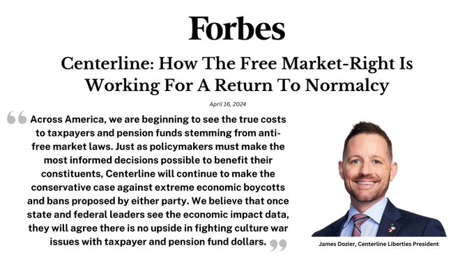 ICYMI: Centerline Liberties Earns Accolades in Forbes Column for Championing FreeMarket ESG Principles